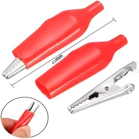 bnafes 20Pcs Alligator Clips Black Red Soft Insulated Boots Covered Test Lead Clamp-(Medium)