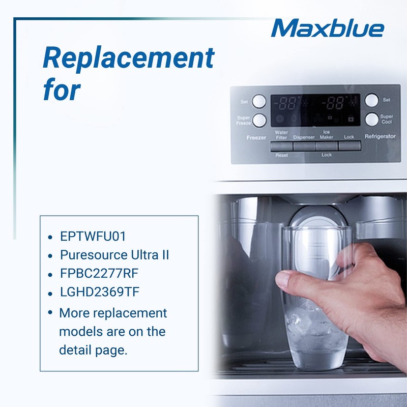 Maxblue Refrigerator Water Filter Replacement for Frigidaire EPTWFU01® Pure Source