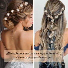 YISSION 20 Pcs Mini Rhinestone Hair Clips Small Crystal Flower Hair Clips Gold Hair Pins Decorative Hair Clips Wedding Bridal Hair Accessories for Girls Women