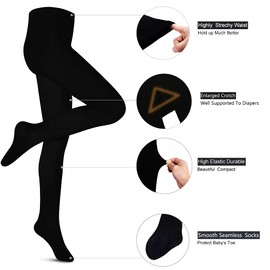 Petrass Girls Tights Toddler Cable Knit Cotton Footed Seamless Dance Ballet Baby Girls' Leggings 4 Pack Black/Ivory/Grey/Navy 5-6Y