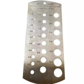 AnNafi DIY 드릴 측정 게이지 도구 스테인리스 스틸 1/16 1/2인치 x 64THS 분수 크기 제국 표준 시험 검사 AnNafi DIY Drill Measuring Gauge Tool Stainless Steel 1/16" - 1/2" x 64THS Fractional Size Imperial Standard Inspection Test