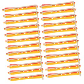 Ipetboom Pack of 24 Hollow Rollers with Elastic Band, Natural Curler, Barber, Perm Bars, Perm Rods, for Hair, Curling Irons, Cold Perms, Cold Burning, Plastic Hair Stick for Men