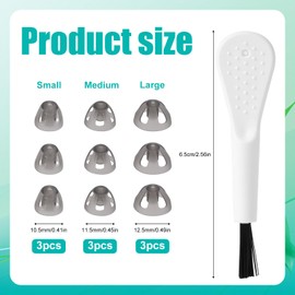 9 Stück Ohrstöpsel für Hörgeräte mit Reinigungsbürste, Groß Mittel Klein 3 Größen Silikon Ohrstöpsel für Hörgeräte Ersatzkuppeln Kompatibel mit Resound für Bessere Schallabdichtung