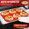 Walfos Silicone Muffin Top Pans for Baking 4inch Jumbo Size,