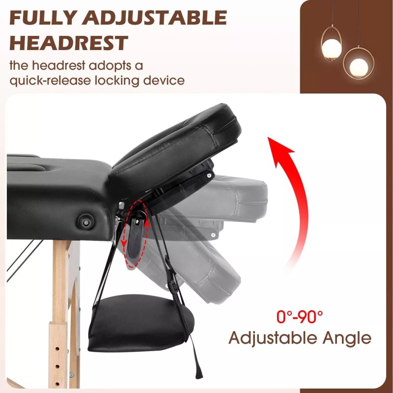 BestMassage Massage Table Massage Bed 3 Fold Portable Massage Table