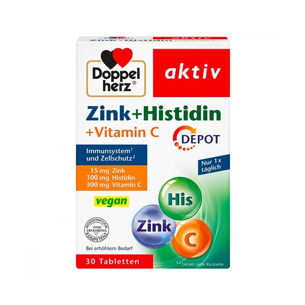 Doppelherz Zinc + Histidine + Vitamin C Tablets 30 pcs