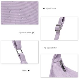 Miss Lulu Cross Body Bag Umhängetasche Damen Wasserdichte Halbmond Tasche Dumpling Bag mit verstellbarem Riemen für Damen Mädchen Freizeit Alltagmode (Lila)