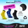 BPS 'Piha' Water Socks (Black with Rubber Grip Soles, Medium)