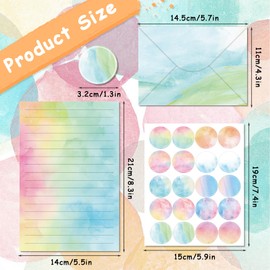 Watercolor Design for Letter Writing Set 30 Sheets Letter Paper and 15 Envelopes with 1 Sheet of Stickers, Perfect for Thanksgiving, Mother’s Day, Father’s Day, Christmas, and Valentine’s Day