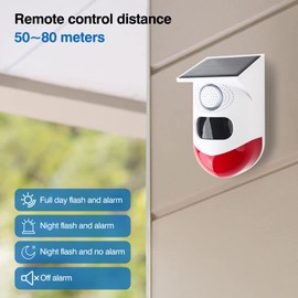 Yasorn Smart Solar Strobe Light, WiFi Solar Alarm Light Motion Detector 120dB Sound Security Siren Waterproof, Protected Your Home, Farm, Barn, Villa, Yard