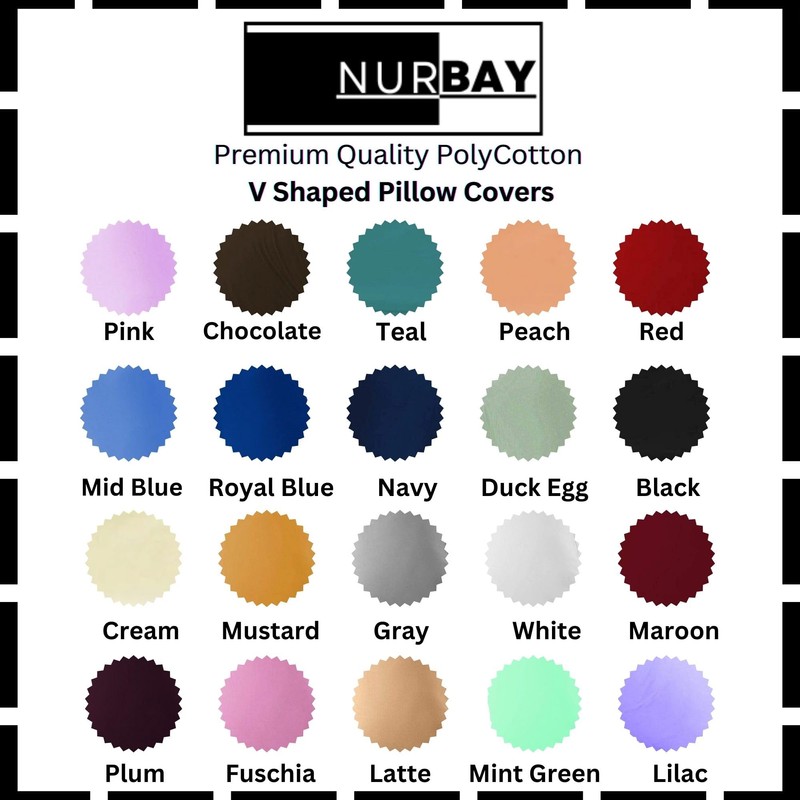 NURBAY V Pillowcase cover 100% Polycotton V pillow case cover