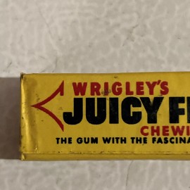 Wrigley’s Vintage 1960-70s Wrigley’s Juicy Fruit Chewing Gum Unopened Full Pack USA NOS