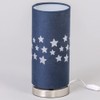 LITECRAFT Glow Stars Table Lamp with Blue Cylinder Shade -