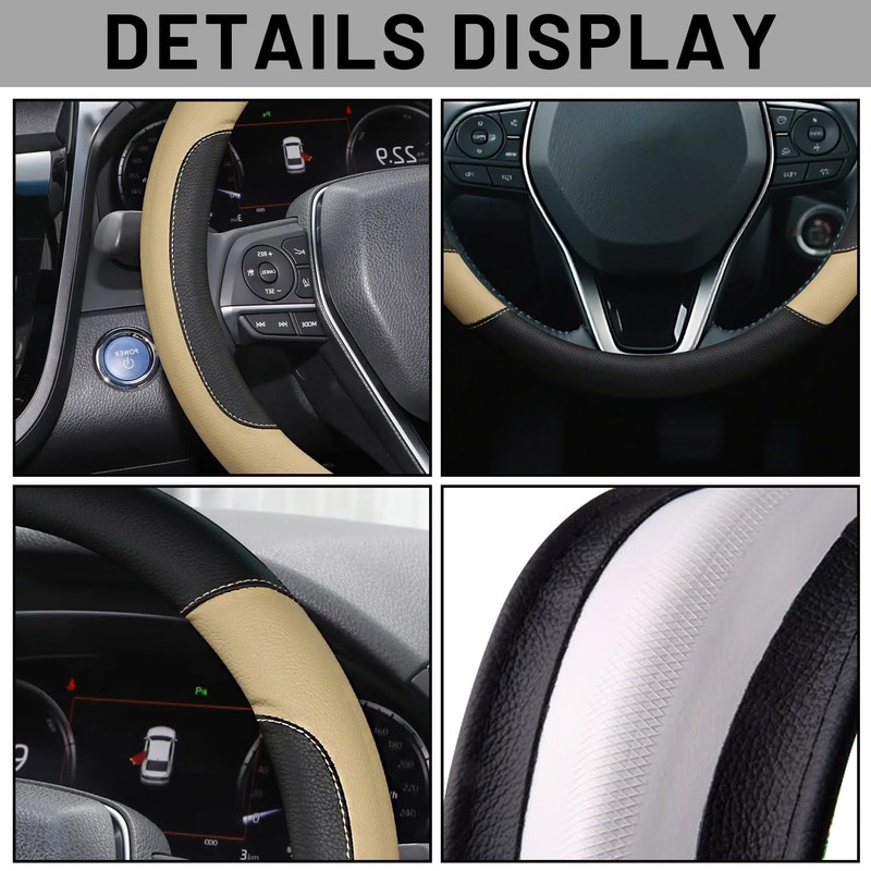 OHHMNKK Custom-Fit Steering Wheel Cover for Toyota Camry Corolla Highlander