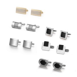 Wynameleri Cufflinks Set 6 Pairs for Men, Business Formal Shirts Buttons Cuff Link Packed in Case T0206022