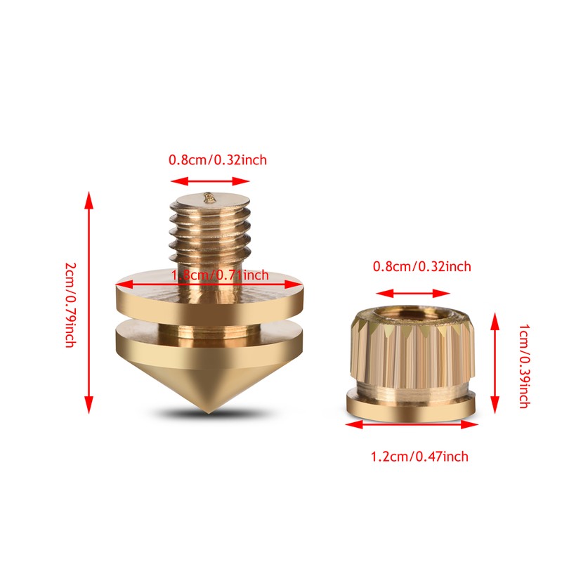 8 Pcs Copper Speaker Suspension Spikes Isolation Stands Foot Base