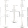 Youngever 5 Pack Clear Plastic Square Pump Bottles, Refillable Plastic