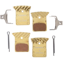 Bike Brake Pads with Cooling Fin, Bicycle Brake Pads for SHIMANO 105 / GRX/SLX M7100 / XTR M9100 / DEORE XT M8100 / DURA-ACE/ULTEGRA/TIAGRA/METREA, 2Pair (Metal)