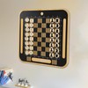 Wahartoly Deluxe Chess Set Pine Chessboard Covered with Exquisite Carved