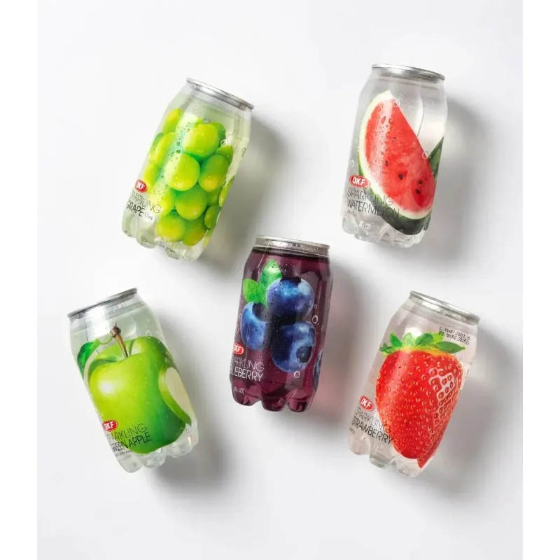 Sparkling Bebida Coreana Sabores Mixtos 350ml Okf Set 5 Pzs