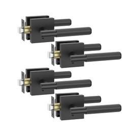 Asidrama 4 Pack Black Privacy Door Handles, Door Lever with Door Knobs Indoor for Bedroom or Bathroom, Heavy Duty Door Handles Interior with Locks for Left Right Sided Doors