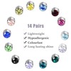 14 Pairs of Colourful Surgical Steel Stud Earrings for Women