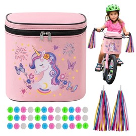 Handlebar Bag Bicycle Children's Bicycle Basket Children Front Included Bicycle Spokes Decorative Streamer Ribbon Waterproof Bicycle Accessories for Children