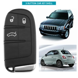 SG Store 3 Button Remote Key Case Compatible with Jeep Cherokee KL Remote Fob 2014-2019 Compatible with Fiat 500X 2014-2018 3 Button Remote Control Smart Key Case