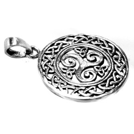 Kiss of Leather Triskelen Pendant 925 Sterling Silver No. 318, Sterling Silver, No Gemstone