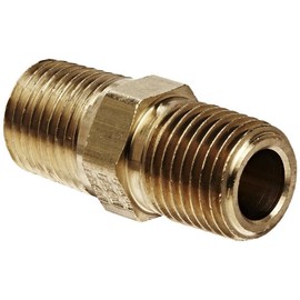 Eaton Weatherhead 3325X4 Brass CA360 Fitting, Hex Nipple, 1/4" NPT Male, 1.38 inches Length (Pack of 10)