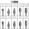 Samcos Tungsten Carbide Bar Router Bit, 10 Types, Case Included,