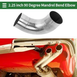 Motoforti 90 Degree Mandrel Exhaust Pipe DIY Custom Car Modified Exhaust Pipe Tubing Piping 57mm/2.25" OD 100mm/3.94" Length 304 Stainless Steel Silver Tone