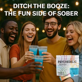 Easy Alcohol Alternative with Buzz - Calming Kava Drink Mix (14x5.5g) Flavored Kava Powder - Calming Drink Powder Packets - Easy Open Single Serving Drinks - 14 Calm Packets - Blue Raspberry