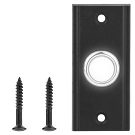 LED Lighted Doorbell Push Button, Round Doorbell Push Button Replacement with Screws, Universal Metal Doorbell Push Button Switch Wall Mounted Door Chime for Home Garage