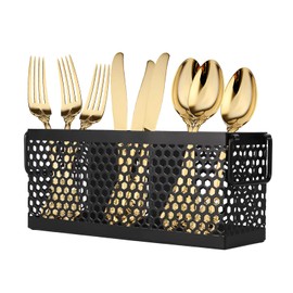 DYGZBLHT Kitchen Utensil Holder with 3Compartments Metal Mesh Silverware Caddy Organizer with Sturdy iron Base for Kitchen Countertop，White Cooking Utensil Crock