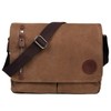 LOSMILE Mens Canvas Messenger Shoulder Bag. (Brown)