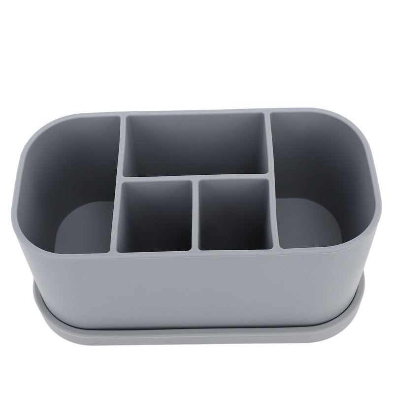 Silicone Toothbrush Toothpaste Holder Multipurpose 5 Slots Drainage Holes Bathroom