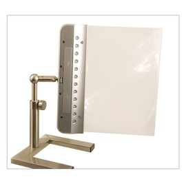 daylight24 202055-15 Table Top Full Page Magnifier Lamp, Silver Booklights, 10 Inch