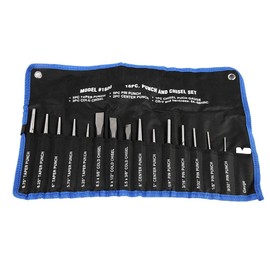 Punch and Chisel Set, 16Pcs Professional Mechanics Punches and Chisel Set Automotive Punch Tool Kit with Storage Bag Including Taper Punch, Cold Chisels, Pin Punch, Center Punch