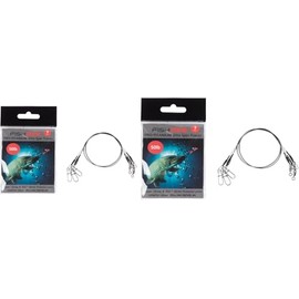 FISHZONE - 6 (2 packs of 3) PRO Titanium 50cm Wire Spin Traces with Rolling Swivel - 40lb 50lb - Low Diameter For Making Low Visibilty Predatory Fishing Rigs (40lb - 50cm Trace - #4 Swivel)