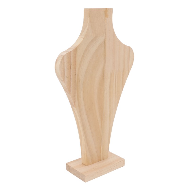 2pcs Wooden Necklace Display Stand Vase Shaped Light Weight Solid