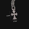 EwiutoijngiQan Silver Cross Necklace Pendant Necklace Chrome Cross 925 Silver