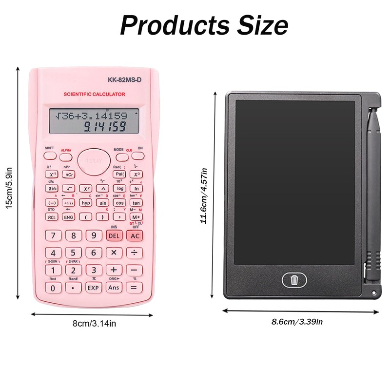 KK-82MS-B/KK-82MS-D Portable Engineering Scientific Calculator with 4.4 Inch LCD Erasable