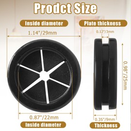 Jiozermi 6 Pcs 1 Inch(25mm) Drill Hole Rubber Grommets,Double Sided Grommets Firewall Hole Grommet Kit Wire Protection for Wiring Desk Firewall Cable