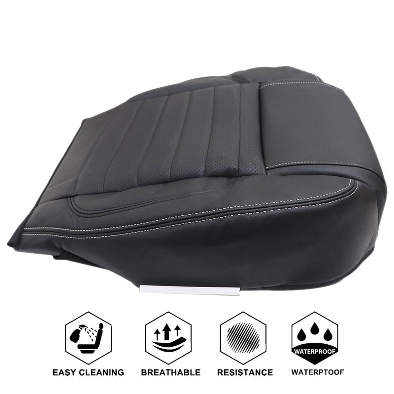 NLQR Front Driver Side Bottom Replacement Seat Cover Charcoal Black