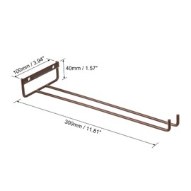 uxcell 5Pcs Wine Glass Rack, 11.81 Inch Iron Wine Glasses Rack Under Cabinet Stemware Rack - Wall Mountable Wine Glass Holder Storage Hanger for Bars Coffee Restaurants Kitchens, Bronze