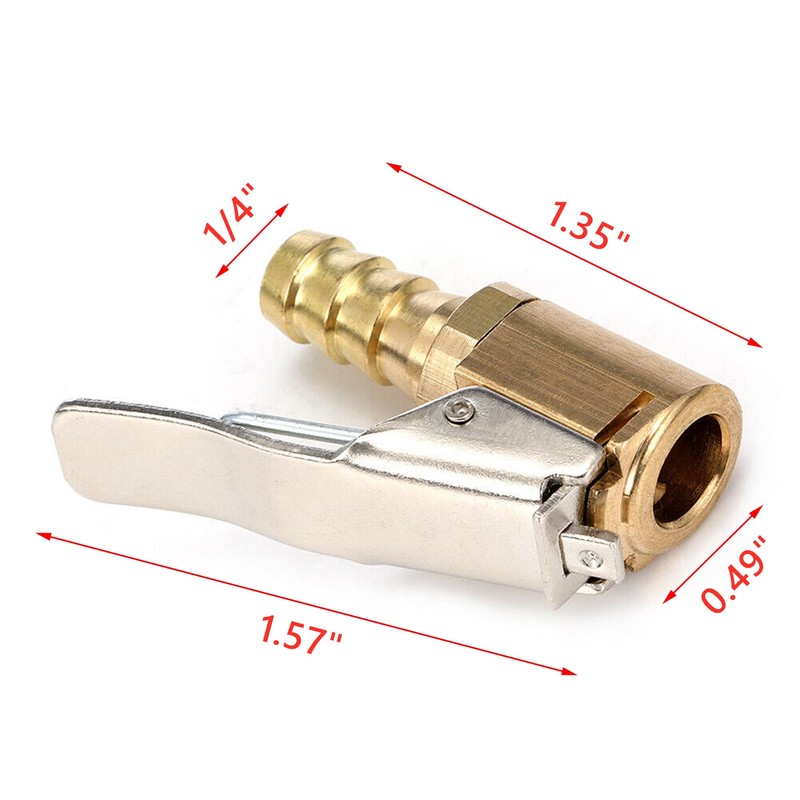 2 Pack Brass Tire Inflator Valve 1/4" Open Flow Air