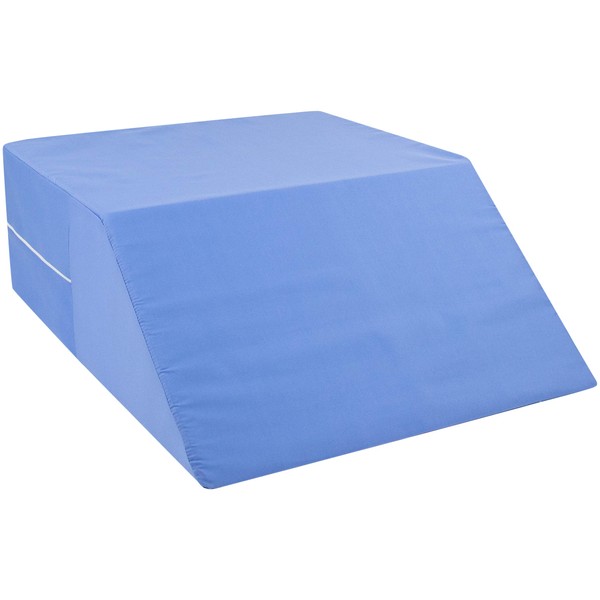 DMI Ortho Bed Wedge Elevated Leg Pillow, Supportive Foam Wedge Pillow for Elevating Legs, Improved Circulataion, Reducing Back Pain, Post Surgery and Injury, Recovery, Blue 8" x 20" x 24"
