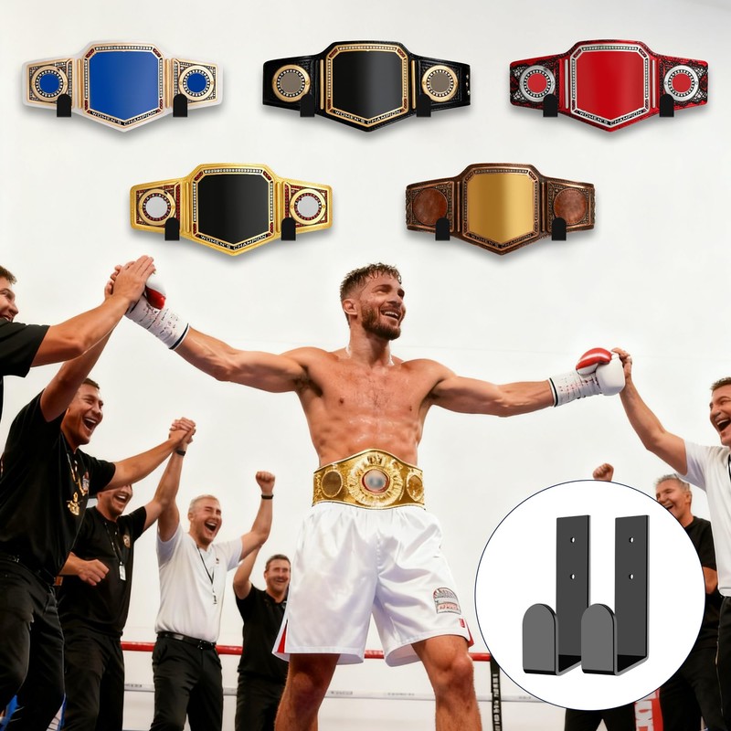 PrreDeACCE 2Pcs Wrestling Championship Belt Display Holder for Wall,Wrestling Championship