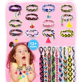Ophy Friendship Bracelet Making Kit, Bracelet Making Kit Phone Holder Braiding Loom Maker with 35 Bundles 19 Colors Thread, DIY Arts and Crafts Toys Loom Bands Kit Birthday Gifts for Girls 6-12 Years